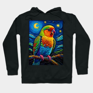 Lovebird in starry night Hoodie